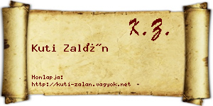 Kuti Zalán névjegykártya