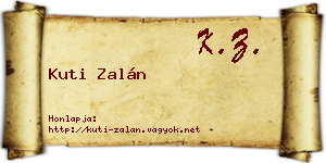 Kuti Zalán névjegykártya